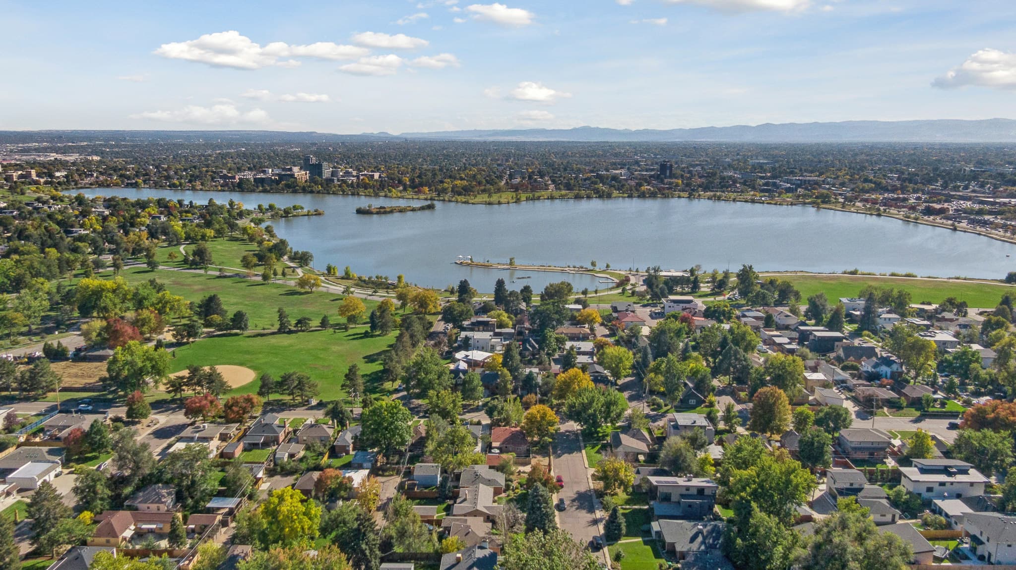 Streetscape and homes in Sloan's Lake, Denver