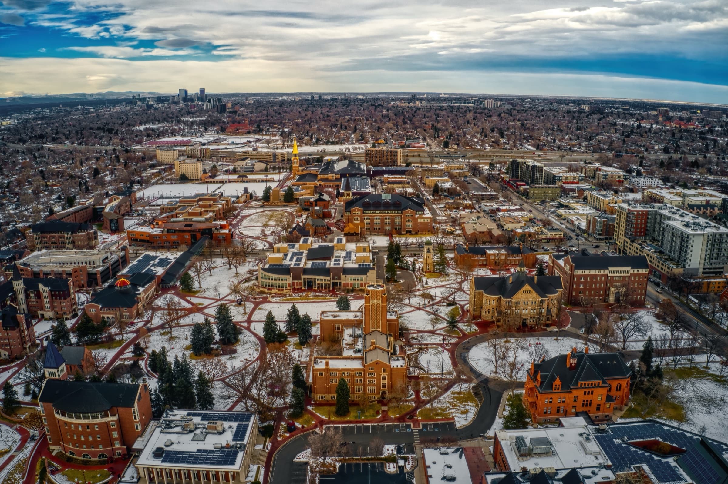 Streetscape and homes in University, Denver
